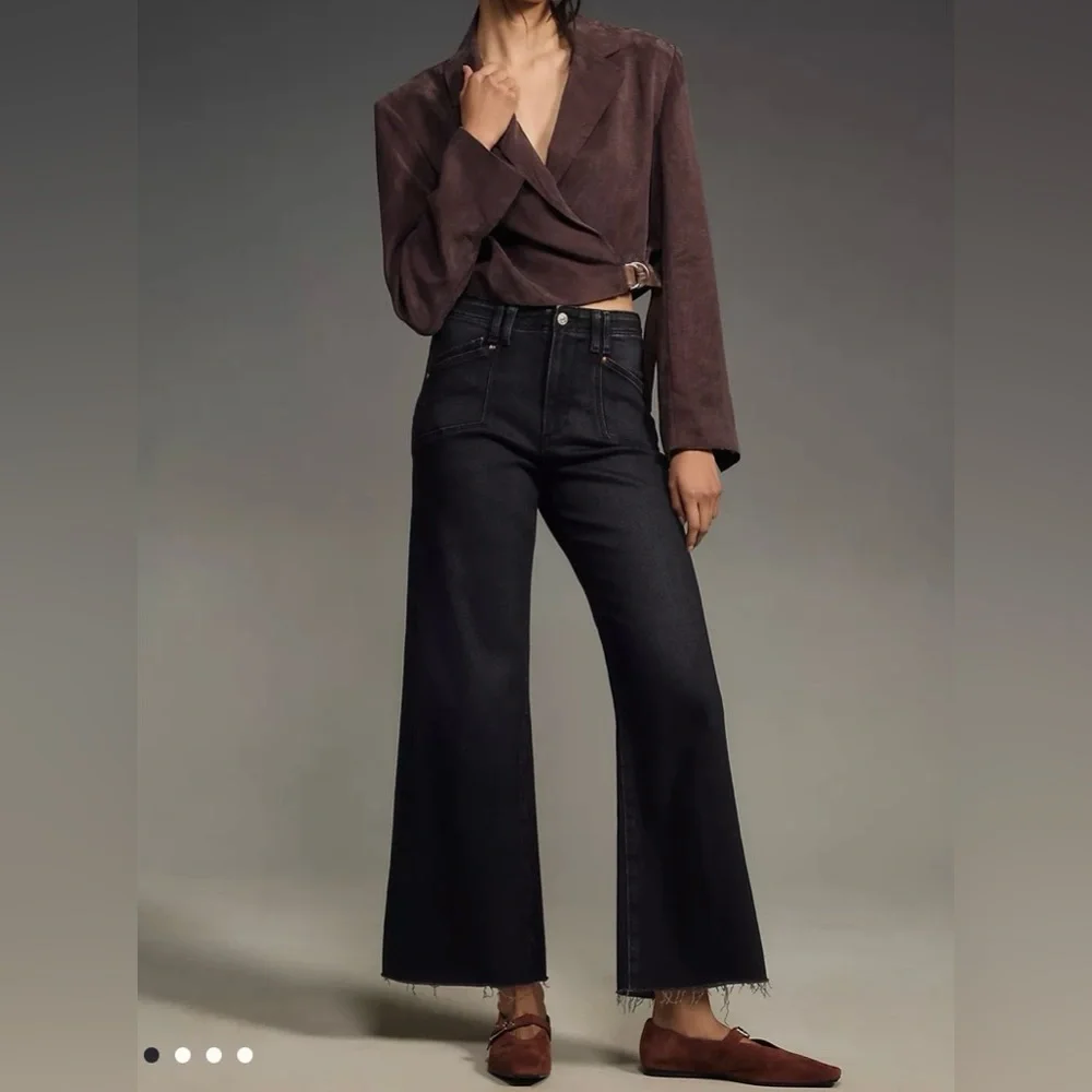 PAIGE Anessa High-Rise Crop Wide-Leg Jeans NWT - Picture 2 of 10